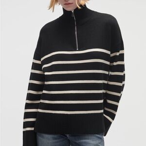 Zara zip striped sweater, size M.
